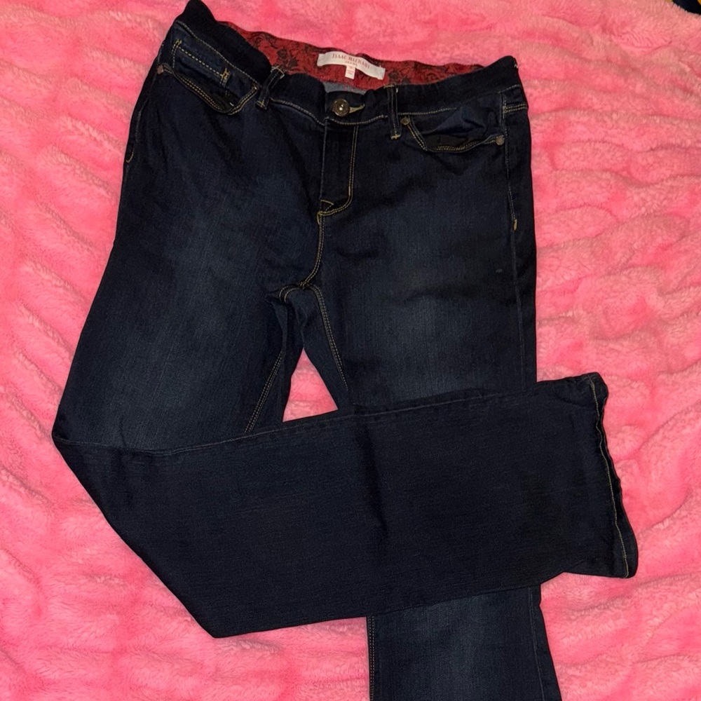 Isaac Mizrahi Women's dark blue baby Boot Cut Jeans